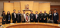 Prof. Fanny Cheung (sixth from left), Pro-Vice-Chancellor of CUHK, and other faculty members welcome the academician delegation from CAS
